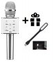 Микрофон Wireless Q7 сребрист + подарък USB LED лампа, снимка 1 - Караоке - 30697254