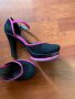 Дамски обувки черни с ток и лека платформа, снимка 2
