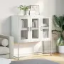 vidaXL Бюфет, бял, 100,5x39x107 см, студеновалцувана стомана, снимка 4
