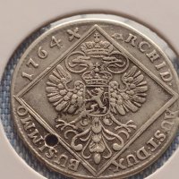 Сребърна монета 30 кройцера 1764г. Мария Терезия Бохемия Прага 12214, снимка 12 - Нумизматика и бонистика - 42846959