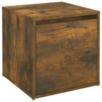 Кутия с чекмедже, опушен дъб, 40,5x40x40 см, инженерно дърво, снимка 2 - Шкафове - 40240150