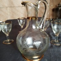 стар стъклен сервиз, снимка 4 - Антикварни и старинни предмети - 29569077