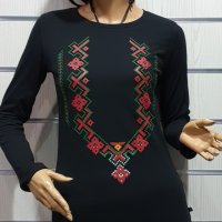 Нова дамска блуза с дълъг ръкав с трансферен печат Шевица, Етно мотив, България, снимка 5 - Блузи с дълъг ръкав и пуловери - 30655594