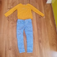 Дънки F&F  и блуза OKAIDI, снимка 1 - Детски панталони и дънки - 38154423