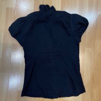 Черна дамска риза с къс ръкав , снимка 3 - Ризи - 44464404