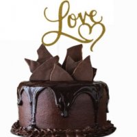 Love сърце картонен златист брокат топер табела украса декор за торта , снимка 1 - Други - 29922022