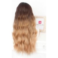Дълга кестенява омбре перука на вълни Ева, снимка 10 - Аксесоари за коса - 30918407
