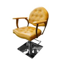 Луксозен фризьорски стол с копчета -  черен, петролнозелен или жълт, снимка 2 - Фризьорски столове - 37425619