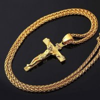 Кръст със синджирче, снимка 3 - Колиета, медальони, синджири - 35604217