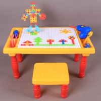 ✨Детска маса, столче, инструменти и 3D пъзел (мозайка) , снимка 1 - Други - 44402452