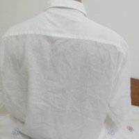 Мъжка риза с къс ръкав от лен Vannucci , снимка 3 - Ризи - 25382916
