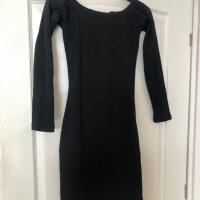 Дамска черна рипсана рокля с цип от горе до долу, снимка 3 - Рокли - 38177771