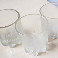 3 чаши мат 250 мл масивно стъкло запазени, снимка 2 - Чаши - 36618365