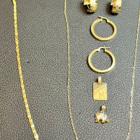 Златни обеци синджир ланче lanec obeci 585 gold zlatni , снимка 2 - Обеци - 42142307
