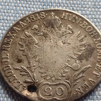 Сребърна монета 20 кройцера 1818г. Франц втори Австрийска империя 28662, снимка 10 - Нумизматика и бонистика - 42899857