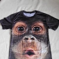 Мъжка 3D модна тениска със забавна графика на маймуна ,Размер L, снимка 1 - Тениски - 44492791
