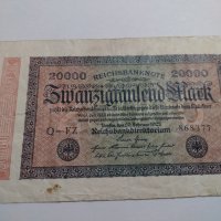 Райх банкнота-Германия- 20 000 марки / 1923 година- 17989, снимка 1 - Нумизматика и бонистика - 31015506