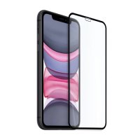 Стъклен протектор за iPhone 11 9D FullFace FullGlue Black лепило по цялата повърност, снимка 1 - Фолия, протектори - 31229211