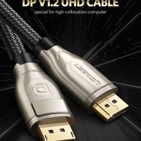 Ugreen DisplayPort Cable 144Hz Display Port Cable 1.2 4K 60Hz For HDTV , снимка 2 - Кабели и адаптери - 31227221