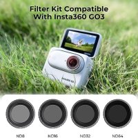 Нови K&F 4 броя ND филтри за камера Insta360 GO 3 неутрална плътност, снимка 3 - Обективи и филтри - 42119449