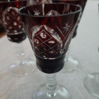 Кристални чаши рубин за ракия, снимка 2 - Чаши - 38334882