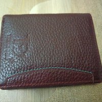 Мъжки кожен портфейл от естествена кожа червен/бордо , снимка 1 - Портфейли, портмонета - 39519601