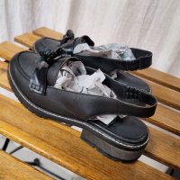 Лоуфъри черни OFFICE  естествена кожа- 39/40, снимка 6 - Дамски ежедневни обувки - 40873678