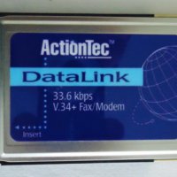 Факс модем писиемсиай карта ActionTec FM336SK DataLink 33.6K Fax/Modem PCMCIA PC Card, снимка 1 - Други - 38747076