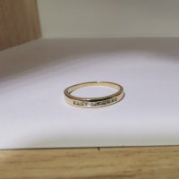 Златен пръстен с диаманти 9 карата , снимка 6 - Пръстени - 30077798