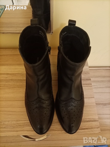 Черни дамски боти от естествена кожа , снимка 1