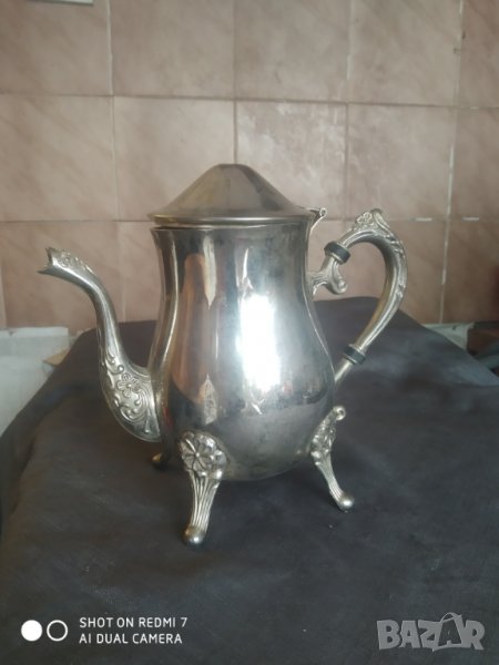 посребрена метална кана, снимка 1