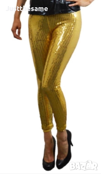 Панталон с Пайети Златен, снимка 1