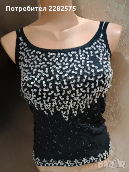 официален потник с мъниста и паети М/Л размер , снимка 1