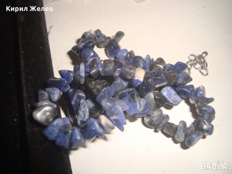 ОГЪРЛИЦА от СИНИ ПОЛУСКЪПОЦЕННИ КАМЪНИ ЛАЗУРИТ ХЕНД-МЕЙД 18961, снимка 1