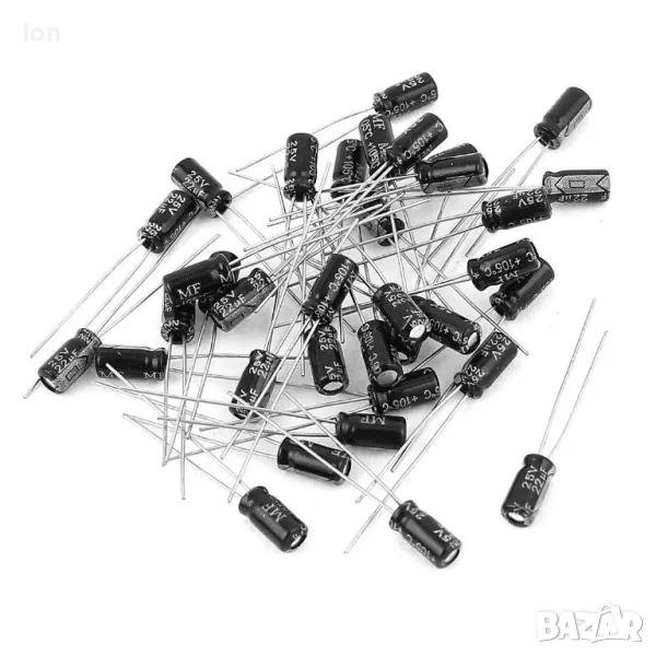 22uF/25V, -40+105°, електролитни кондензатори Ф5х11мм - цената е за опаковка 1000 броя, снимка 1