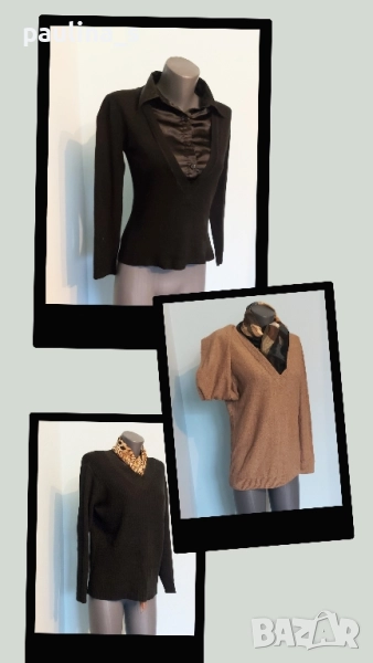 Три различни броя / Дамски пуловер, памук, кашмир, мерино, снимка 1