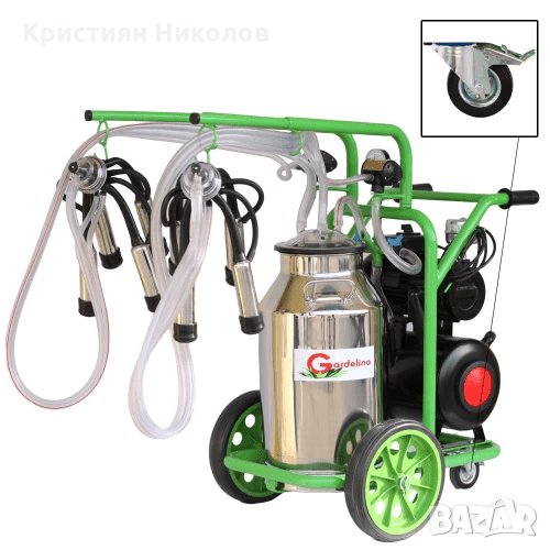 Aгрегат за доене на крави Gardelina T240 с иноксов гюм 40L, снимка 1