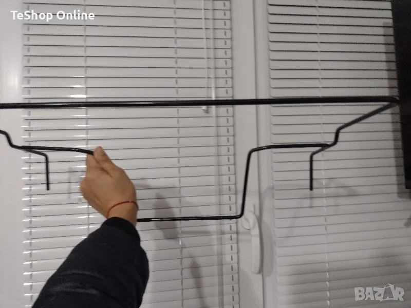 Висяща поставка за саксии черна метална за тераса или друго, снимка 1