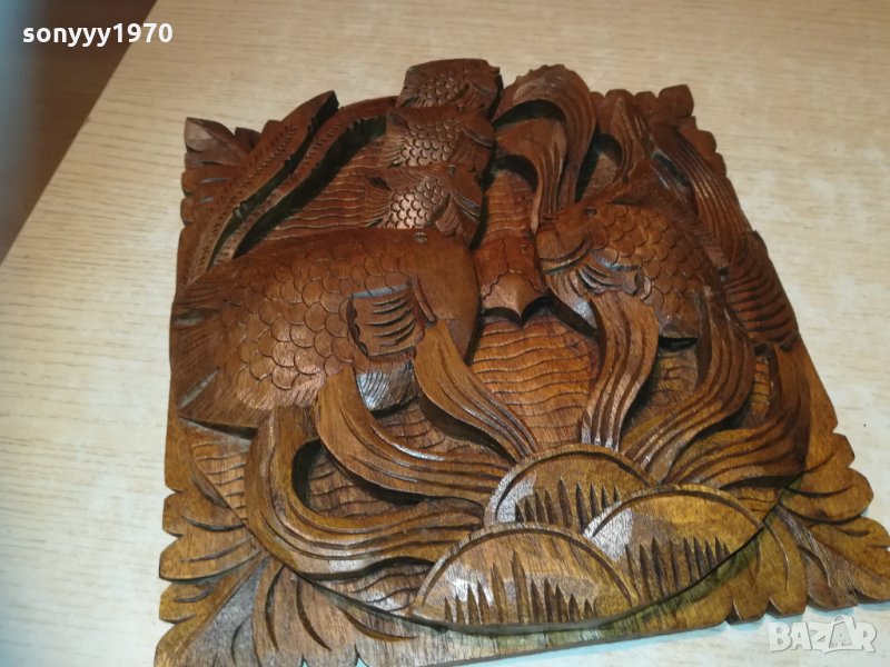 Пано стенно от тиково дърво-риби 3112200840, снимка 1