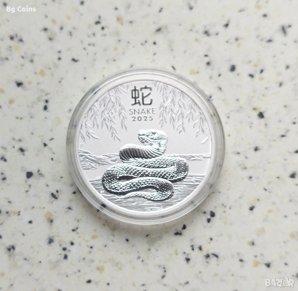Сребро 1 OZ 2025 Змия , снимка 1
