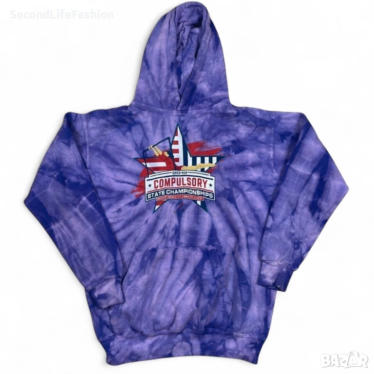 Суитшърт с качулка Tye Dye лилаво дамски размер M, снимка 1