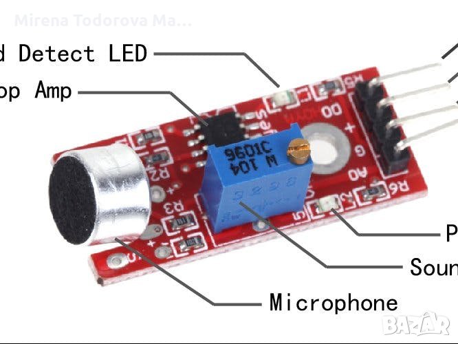 модул за придобиване на тялото на сензор за микрофон arduino звуков сензорен модул, снимка 1