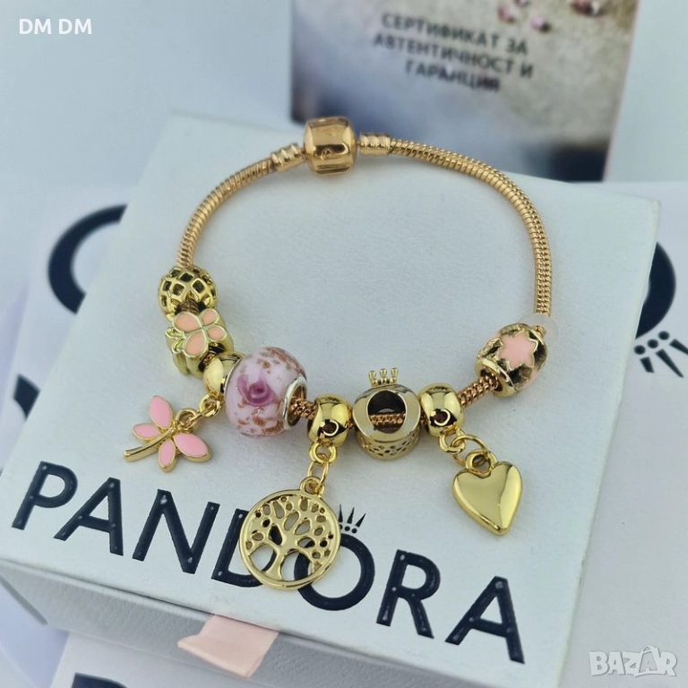 Гривна “Pink Blossom Tree” Пандора стил, снимка 1