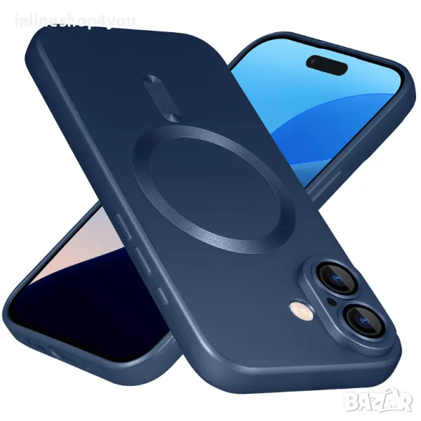 Матов Силиконов MAGSAFE Кейс за Apple iPhone 16 / Plus със защита на камерите, снимка 1