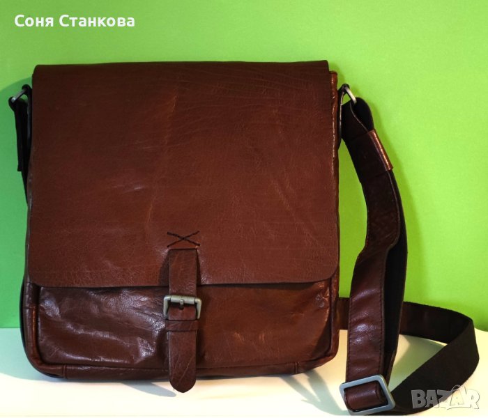 STRELLSON - Мъжкa чантa за през рамо - естествена кожа, снимка 1