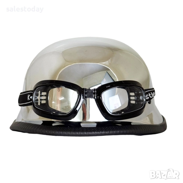  Ретро каска с очила тип немска, снимка 1