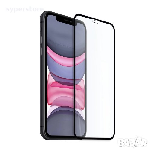 Стъклен протектор за iPhone 11 9D FullFace FullGlue Black лепило по цялата повърност, снимка 1