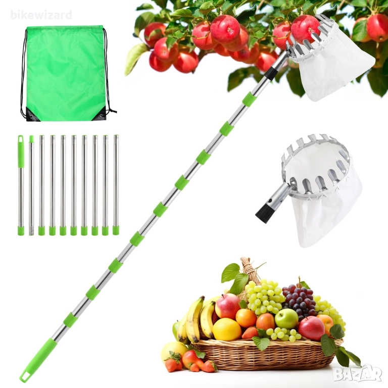Телескопична берачка за плодове с диаметър 16 см – обхват 4,2 м НОВО, снимка 1