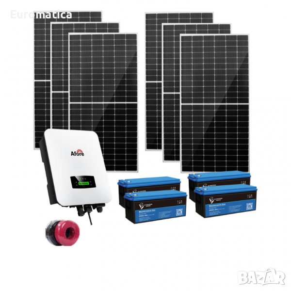 Автономна соларна система 6000W + 4 бр. 200Ah GEL акумулатора, снимка 1
