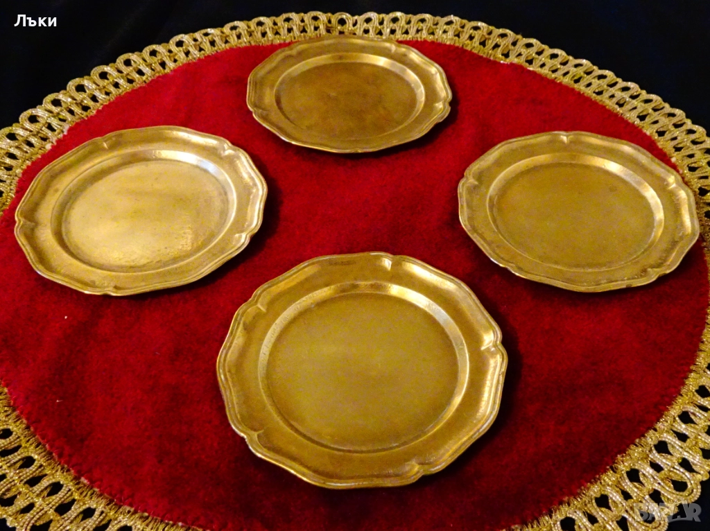 Масивни бронзови чинии комплект 4 броя.  , снимка 1